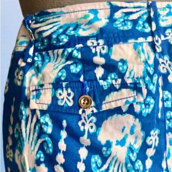 Lilly Pulitzer COCOANUT WALK CROP Pants “Get In Line Indigo” Size: 0 - Picture 3 of 4